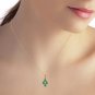 1.5 Carat 14K Solid Gold Love Portrait Emerald Necklace