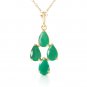 1.5 Carat 14K Solid Gold Love Portrait Emerald Necklace