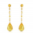 Womens 23 Carat 14K Solid Gold New View Citrine Earrings Cute Fashion Jewelry