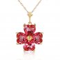 3.8 CTW 14K Solid Gold Orchid Love Pink Topaz Necklace Womens Elegant Jewelry