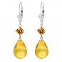 11 Ct 14K Solid White Gold Magnolia Bloom Citrine Earrings Cute Fashion Jewelry