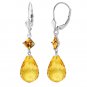 11 Ct 14K Solid White Gold Magnolia Bloom Citrine Earrings Cute Fashion Jewelry