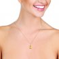14K Solid Gold Necklace withBriolette Checkerboard Cut Citrine & Diamond