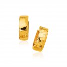 14k Yellow Gold Women's Beautiful & Unique Textured and Polished Hoop Earrings