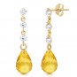 3.3 CTW 14K Solid Gold Queenie Citrine Diamond Earrings Cute Fashion Jewelry