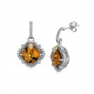 18k Yellow Gold & Sterling Silver Cute Rope Motif Multi Gem Embellished Earrings