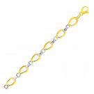 Twisted Oval Chain Bracelet in 14k Two Tone Gold