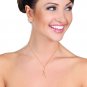 14K Solid Rose Gold Snake Necklace with Dangling Briolette Pink Topaz & Diamond