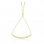 14k Yellow Gold Adjustable Lariat Bracelet with Curved Bar and Chain Design