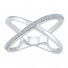 10k White Gold Elegant Fashion Diamond RING Wedding Jewelry 1/6 Ct Size 5-11