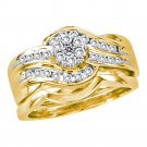 0.5 CT Carat 14k Yellow Gold Diamond Bridal Wedding Engagement Ring Band Set