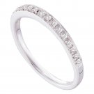 14k White Gold Women's Natural Diamond Petite Wedding Band RING 1/8 Cttw 0.12 CT