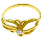 0.05 Carat 14K Solid Gold Enamored Diamond Womens Engagement Band Ring Size 5-11