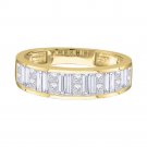 14kt Yellow Gold Womens Princess Baguette Diamond Wedding Band 1/4 Cttw - Size 5
