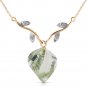 13.02 CTW 14K Solid Gold La Belle Vie Green Amethyst Necklace Womens Natural