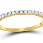 0.15 CT Diamond Stackable Wedding BAND RING 14k White & Yellow Gold Size 5-11