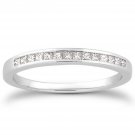 14k White Gold Channel Set Princess Diamond Wedding Ring Band