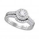 14k White Gold Diamond RING Bridal Wedding Engagement Band Set 0.50 CT Size 5-11