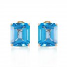 14 CTW 14K Solid Gold Distinction Blue Topaz Earrings Cute Fashion Jewelry