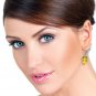 14.4 CTW 14K Solid White Gold Leverback Earrings Peridot Citrine