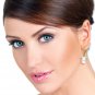 14.4 Carat 14K Solid Gold Leverback Earrings Natural White Topaz