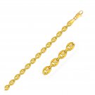 4.7mm 14k Yellow Gold Puffed Mariner Link Bracelet Fine Top Quality Jewelry