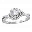 14k White Gold Princess Diamond Solitaire Bridal Wedding Engagement Ring 1/2