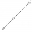 Womens 14k White Gold Diamond Motif Bangle Bracelet 1/10 ct Fine Jewelry 7.5"