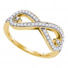1/3 CT Carat Womens Diamond Infinity Band Ring Fine Jewelry 10kt Yellow Gold