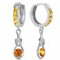 2 Carat 14K Solid White Gold Familiarity Citrine Earrings