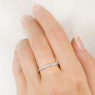 Womens Real 10k White Gold Diamond Wedding BAND 1/20 CT Stackable RING Size 5-11
