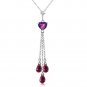 4.75 CTW 14K Solid White Gold Much Tenderness Amethyst Necklace