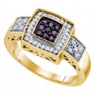 10k Yellow Gold Womens Brown Diamond Wedding Anniversary Engagement Ring 1/3 Ct