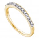 14k Yellow Gold Womens Round Prong-set Diamond Slender Band 1/8 Cttw