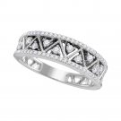 10k Women's White Gold Beautiful Diamond Geometric Contemporary Band Ring 7/8 Ct