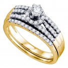 AUTHENTIC Diamond Engagement Promise RING Wedding BAND Set 14k Yellow Gold 0.5ct