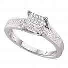 0.15 CT Carat Ladies Elevated Diamond Ring Promise Rings Bridal 10k White Gold
