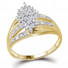 10k Yellow Gold Womens Delicate Diamond Wedding Fashion Ring 1/5 Ct Size 5-11