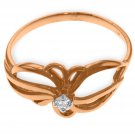 Real 14K Solid Rose Gold Ring withNatural Diamond Gemstone Womens Size 5-11