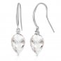 24.6 CTW 14K Solid White Gold Fish Hook Earrings Diamond White Topaz