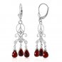 6.31 Carat 14K Solid White Gold Love Is Patient Garnet Diamond Earrings