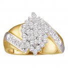 High Quality Womens Diamond Fashion Anniversary Ring 1/2 Ct 10k Yellow Gold
