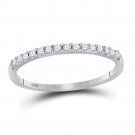 14k Yellow Gold Slender Diamond Wedding Anniversary Band Ring Stackable Size 8