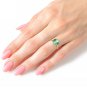 14K Solid Gold Ring Natural 12.0 mm Round Blue Topaz Gemstone Womens Size 5-11