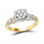 Womens Elegant Diamond RING 0.69 CT Wedding Engagement Jewelry 10k Yellow Gold