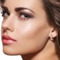 0.85 CTW 14K Solid Rose Gold Hoop Huggie Earrings Aquamarine