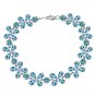 20.7 CTW 14K Solid White Gold Bracelets Natural Blue Topaz