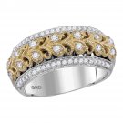 14k Two-tone White Gold Diamond Vintage Fashion Wedding Band Ring for HER 3/8 Ct