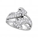 14k White Gold Vintage Diamond Wedding Band Ring for Women 1-1/2 Cttw Size 5-11