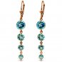 14K Solid Rose Gold Chandelier Earrings with Natural Blue Topaz